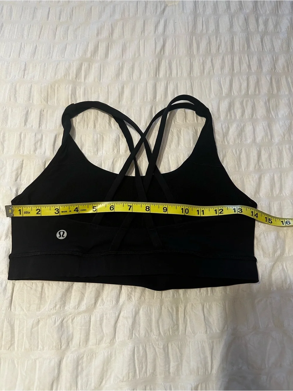 lululemon athletica Black Strappy Crisscross Sports Energy Bra 8! No padding!